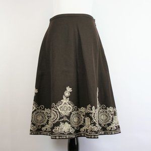 Boden Embroidered Wood Blend In Chocolate